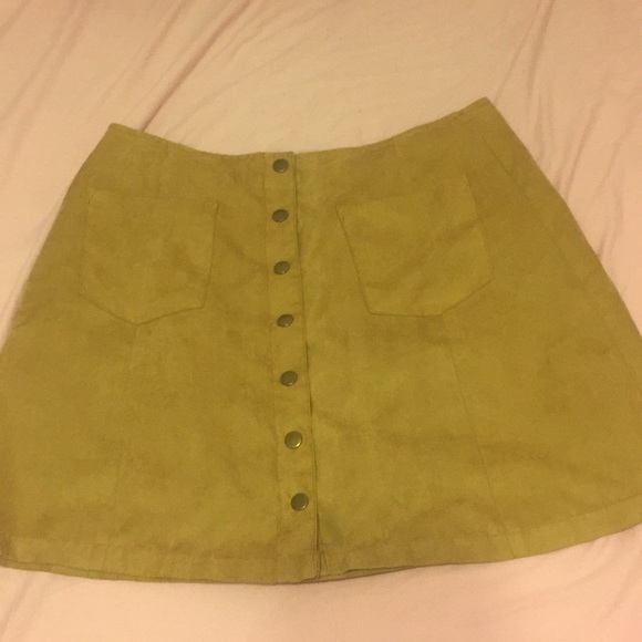 Beige suede high rise miniskirt - Picture 1 of 1